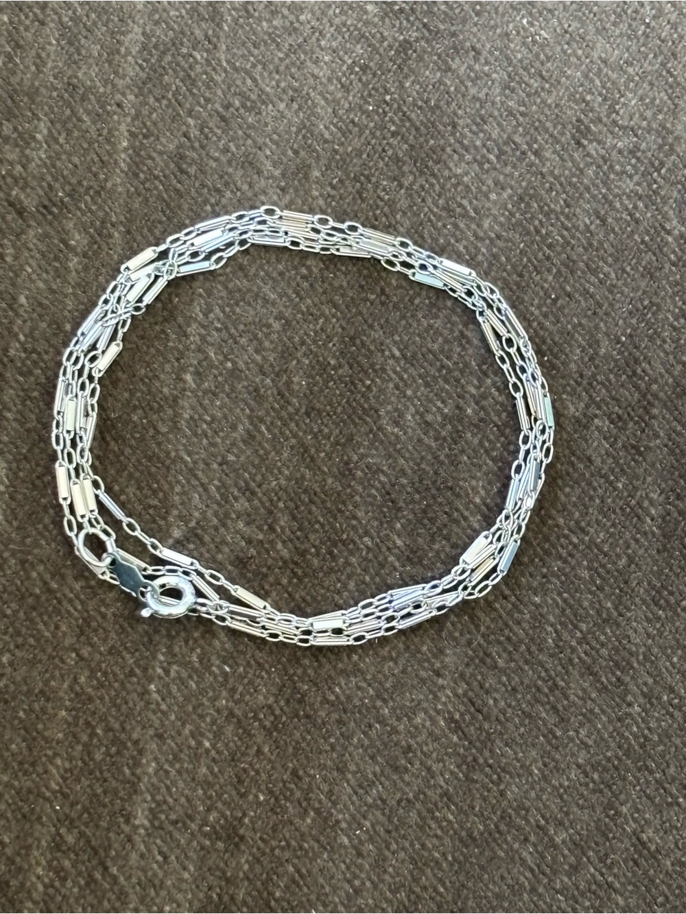 .925 Sterling Silver Dainty Paperclip Link Chain Necklace Fine Jewelry Vtg 1960s